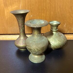 Indian brass etched vase (3)